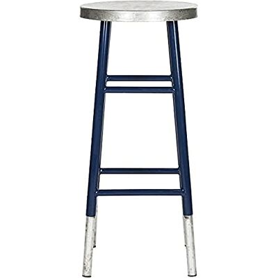 Lilia - Marine et argent 34x34x76 cm - Blau - Metall - Bar stool Lilia - Marine et argent 34x34x76 cm - Blau - Metall - Bar stool