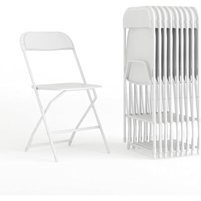 Flash Furniture Klappstuhl, Weiß, 45,7 x 44,5 x 80 cm, 10 Stück Flash Furniture Klappstuhl, Weiß, 45,7 x 44,5 x 80 cm, 10 Stück