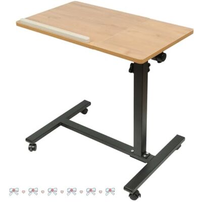LANTUS Computertisch Stehpult auf Rollen Tisch Holz Pflegetisch Krankentisch Betttisch auf Rollen Höhenverstellbar, Beistelltisch Laptoptisch Sofatisch für Wohnzimmer Schlafzimmer-60 * 34,5 * 58-90 cm LANTUS Computertisch Stehpult auf Rollen Tisch Holz Pflegetisch Krankentisch Betttisch auf Rollen Höhenverstellbar, Beistelltisch Laptoptisch Sofatisch für Wohnzimmer Schlafzimmer-60 * 34,5 * 58-90 cm