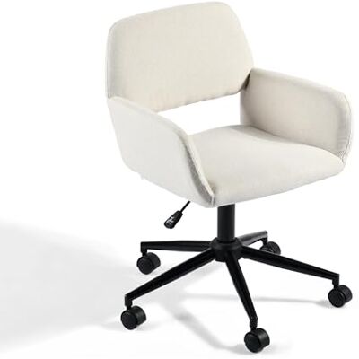 39F FURNITURE DREAM Skandinavischer Bürostuhl aus Stoff, beige, drehbar, höhenverstellbar und 5 Rollen für Kinder, die zu Hause Arbeiten, 56,5 x 57,5 x 75-85 cm 39F FURNITURE DREAM Skandinavischer Bürostuhl aus Stoff, beige, drehbar, höhenverstellbar und 5 Rollen für Kinder, die zu Hause Arbeiten, 56,5 x 57,5 x 75-85 cm