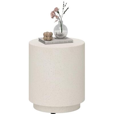 HOMCOM Beistelltisch Rund Nachttisch mit Beton-Optik Ø37 x 43 cm Cremeweiß HOMCOM Beistelltisch Rund Nachttisch mit Beton-Optik Ø37 x 43 cm Cremeweiß