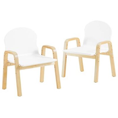 SoBuy KMB24-Wx2 2er Set Stuhl höhenverstellbar Stühlchen mit Armlehnen und Rückenlehne weiß Sitzhöhe 23-35cm SoBuy KMB24-Wx2 2er Set Stuhl höhenverstellbar Stühlchen mit Armlehnen und Rückenlehne weiß Sitzhöhe 23-35cm