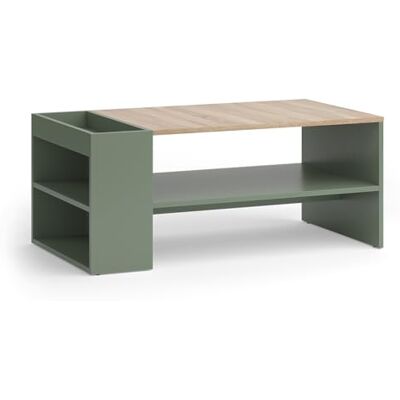 Vicco Couchtisch Wido, Grün, 100 x 55 cm mit Regalen, zur Ablage von Zeitschriften und Fernbedienungen geeignet Vicco Couchtisch Wido, Grün, 100 x 55 cm mit Regalen, zur Ablage von Zeitschriften und Fernbedienungen geeignet