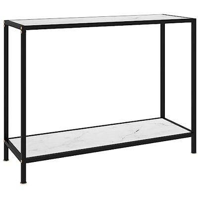 vidaXL Konsolentisch Flurtisch Konsole Beistelltisch Sideboard Wandtisch Frisiertisch Glastisch Deko Weiß 100x35x75cm Hartglas Stahl vidaXL Konsolentisch Flurtisch Konsole Beistelltisch Sideboard Wandtisch Frisiertisch Glastisch Deko Weiß 100x35x75cm Hartglas Stahl