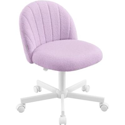 SONGMICS Homeoffice-Stuhl, Schminkstuhl aus Teddy-Fleece, Schreibtischstuhl, Schaumstoffpolsterung, höhenverstellbar, für Arbeitszimmer, Schlafzimmer, Ankleidezimmer, lila OBG027P101 SONGMICS Homeoffice-Stuhl, Schminkstuhl aus Teddy-Fleece, Schreibtischstuhl, Schaumstoffpolsterung, höhenverstellbar, für Arbeitszimmer, Schlafzimmer, Ankleidezimmer, lila OBG027P101
