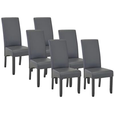 Unique Stuhl 6er-Set Rovigo Kunstleder grau Unique Stuhl 6er-Set Rovigo Kunstleder grau