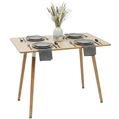Relaxdays Esstisch, eckig, HxBxT: 75 x 110 x 70 cm, MDF & Bambus, für 4 Personen, skandinavischer Esszimmertisch, Natur Relaxdays Esstisch, eckig, HxBxT: 75 x 110 x 70 cm, MDF & Bambus, für 4 Personen, skandinavischer Esszimmertisch, Natur