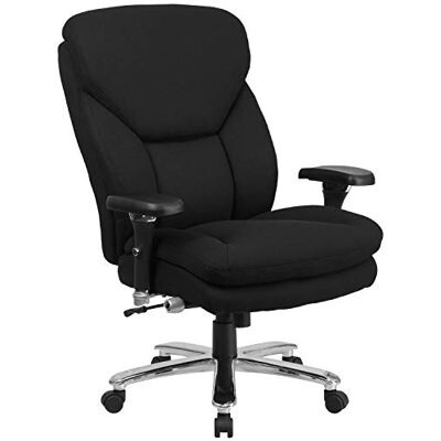 Flash Furniture Hercules Serie 24/7 Bürostuhl für intensiven Gebrauch, groß und hoch, 180 kg, schwarzer Stoff, ergonomischer Chefsessel mit Lendenknauf Flash Furniture Hercules Serie 24/7 Bürostuhl für intensiven Gebrauch, groß und hoch, 180 kg, schwarzer Stoff, ergonomischer Chefsessel mit Lendenknauf