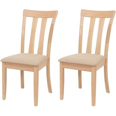 Mendler 2er-Set Esszimmerstuhl HWC-G46 naturfarbenes Gestell, beige Küchenstuhl, Stuhl, Stoff/Textil, Massiv-Holz Mendler 2er-Set Esszimmerstuhl HWC-G46 naturfarbenes Gestell, beige Küchenstuhl, Stuhl, Stoff/Textil, Massiv-Holz