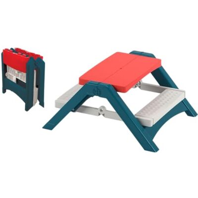 Palplay Faltbarer Picknicktisch für Kinder, UV-beständig, für drinnen und draußen, lustiger Spieltisch und Bank für Kinder und Kleinkinder Palplay Faltbarer Picknicktisch für Kinder, UV-beständig, für drinnen und draußen, lustiger Spieltisch und Bank für Kinder und Kleinkinder