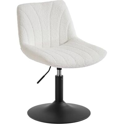 VASAGLE Schminkhocker, Schminkstuhl mit Rückenlehne, höhenverstellbar, um 360° drehbar, für Schlafzimmer, Esszimmer, Sherpa-Bezug, Cremeweisß LJB160WD01 VASAGLE Schminkhocker, Schminkstuhl mit Rückenlehne, höhenverstellbar, um 360° drehbar, für Schlafzimmer, Esszimmer, Sherpa-Bezug, Cremeweisß LJB160WD01