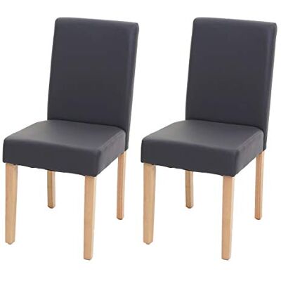 Mendler 2er-Set Stuhl Littau Kunstleder, grau matt, helle Beine Esszimmerstuhl, Küchenstuhl Mendler 2er-Set Stuhl Littau Kunstleder, grau matt, helle Beine Esszimmerstuhl, Küchenstuhl