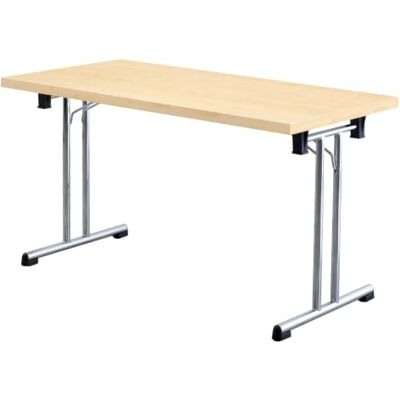 bümö Klapptisch Ahorn 138 x 69 cm klappbar & stapelbar, klappbarer Schreibtisch, Klappschreibtisch, Tisch klappbar, Klappbarer Tisch, Klapptisch Holz-Platte, Gestell stabil aus Metall verchromt bümö Klapptisch Ahorn 138 x 69 cm klappbar & stapelbar, klappbarer Schreibtisch, Klappschreibtisch, Tisch klappbar, Klappbarer Tisch, Klapptisch Holz-Platte, Gestell stabil aus Metall verchromt