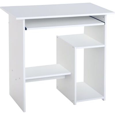 HOMCOM Computer-Schreibtisch mit Aufbewahrung, Tastaturablage, Aufbewahrungsregale und CPU-Halterung, 80 x 45 x 75 cm, für Zuhause, Schlafzimmer, Studio, Arbeitszimmer, moderner Stil, Weiß HOMCOM Computer-Schreibtisch mit Aufbewahrung, Tastaturablage, Aufbewahrungsregale und CPU-Halterung, 80 x 45 x 75 cm, für Zuhause, Schlafzimmer, Studio, Arbeitszimmer, moderner Stil, Weiß