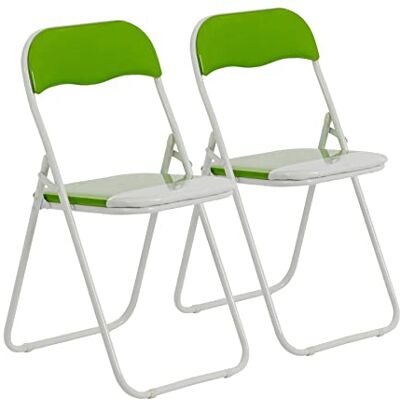 Harbour Housewares Farbige gepolsterte Klappstühle Grün 2er-Pack Easy Store, faltbarer Schreibtischstuhl mit Metallrahmen für Büro, Esszimmer, Küche Harbour Housewares Farbige gepolsterte Klappstühle Grün 2er-Pack Easy Store, faltbarer Schreibtischstuhl mit Metallrahmen für Büro, Esszimmer, Küche