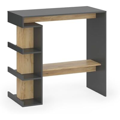 Vicco Bartisch Dana, Anthrazit/Goldkraft Eiche, 108 x 50 cm mit offenen Ablagen zur Nutzung als Stehtisch Vicco Bartisch Dana, Anthrazit/Goldkraft Eiche, 108 x 50 cm mit offenen Ablagen zur Nutzung als Stehtisch