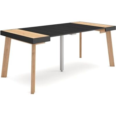 SKRAUT HOME - Mesa Consola Extensible - Eiche und Schwarz - Table SKRAUT HOME - Mesa Consola Extensible - Eiche und Schwarz - Table