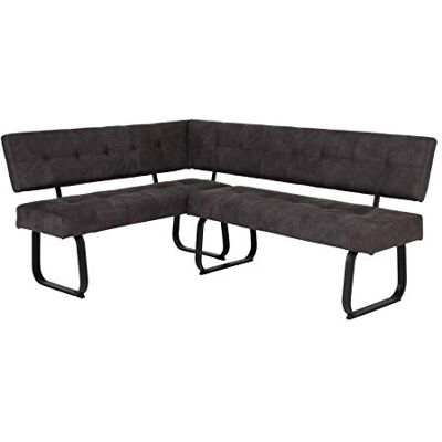 Hela Tische , Eckbank Sitzbank mit Rückenlehne Luise, Mikrofaser Anthrazit, Metal-Kufengestell Anthrazit, Komfortsitz Federkorb, 152x202x92cm Hela Tische , Eckbank Sitzbank mit Rückenlehne Luise, Mikrofaser Anthrazit, Metal-Kufengestell Anthrazit, Komfortsitz Federkorb, 152x202x92cm