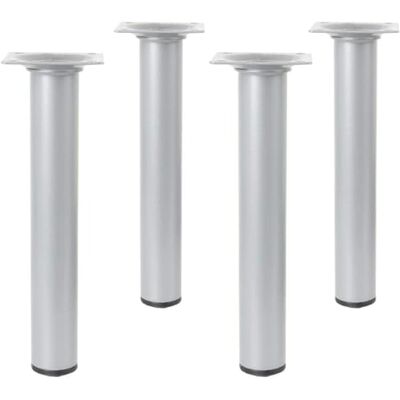 Amig Set mit 4 Möbelbeinen aus Stahl robust und vielseitig ideal für Tische und Schreibtische Kratzfeste Stöpsel einfache Befestigung, Silber, 30 x 250 mm, Metall Amig Set mit 4 Möbelbeinen aus Stahl robust und vielseitig ideal für Tische und Schreibtische Kratzfeste Stöpsel einfache Befestigung, Silber, 30 x 250 mm, Metall