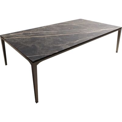 DELIFE Wohnzimmertisch Levente Keramik Laminam® Noir Desir Braun 110x60 cm Gestell Metall Effektfinish Titan DELIFE Wohnzimmertisch Levente Keramik Laminam® Noir Desir Braun 110x60 cm Gestell Metall Effektfinish Titan