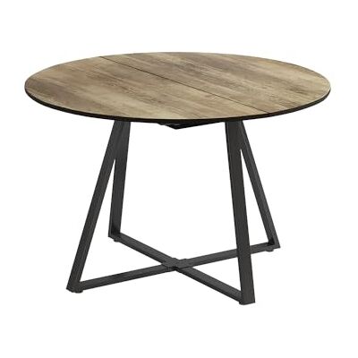 Vicco Esstisch Loyd, Eiche rustikal/Schwarz, 120-160 x 120 cm ausziehbar, mit Auszugsfunktion für flexible Tischgrößenanpassung Vicco Esstisch Loyd, Eiche rustikal/Schwarz, 120-160 x 120 cm ausziehbar, mit Auszugsfunktion für flexible Tischgrößenanpassung