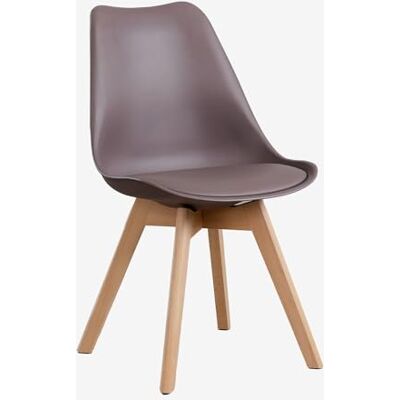 SKLUM Nordic Stuhl - Holzbeine, Polypropylen-Rücken, Bequemer Kunstlederkissen - Stuhl SKLUM Nordic Stuhl - Holzbeine, Polypropylen-Rücken, Bequemer Kunstlederkissen - Stuhl