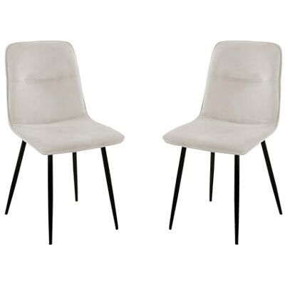 SAM 2er Set Schalenstuhl Susi Kordbezug Farbe: Creme 4-Fuß-Gestell Metall schwarz Gepolsterte & Pflegeleichte Sitzschale Esszimmerstuhl/Stuhl für Essbereich oder Küche SAM 2er Set Schalenstuhl Susi Kordbezug Farbe: Creme 4-Fuß-Gestell Metall schwarz Gepolsterte & Pflegeleichte Sitzschale Esszimmerstuhl/Stuhl für Essbereich oder Küche