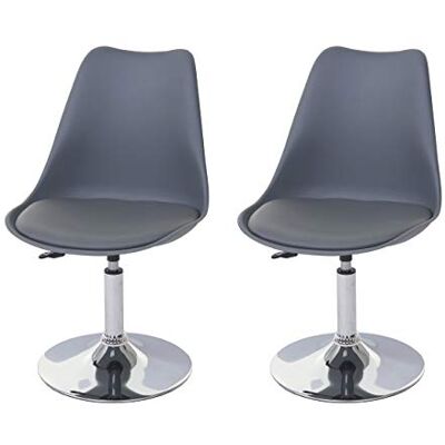 Mendler 2er-Set Esszimmerstuhl Malmö T501 Kunstleder dunkelgrau, Chromfuß Stuhl, Küchenstuhl, höhenverstellbar, drehbar Mendler 2er-Set Esszimmerstuhl Malmö T501 Kunstleder dunkelgrau, Chromfuß Stuhl, Küchenstuhl, höhenverstellbar, drehbar