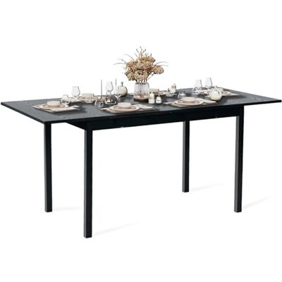 MEUBLE COSY Esstisch Ausziehbar Küchentisch für 4-6 Personen Vintage Industrial Esszimmertisch Metallgestell für Esszimmer, Küche, 120-160x80x75cm, Schwarz MEUBLE COSY Esstisch Ausziehbar Küchentisch für 4-6 Personen Vintage Industrial Esszimmertisch Metallgestell für Esszimmer, Küche, 120-160x80x75cm, Schwarz