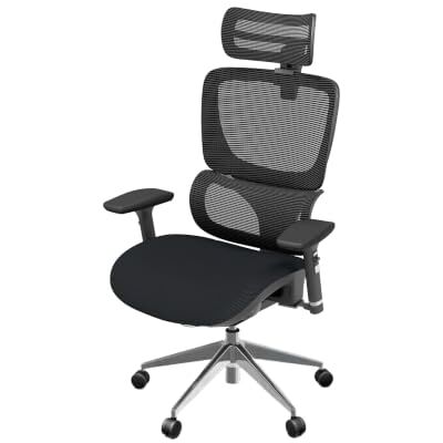 Ergolutions Bürostuhl ergonomisch – Senta FX Schreibtischstuhl – Polster-Sitz & Mesh-Rückenlehne – Kopfstütze – 7 Jahre Garantie Ergolutions Bürostuhl ergonomisch – Senta FX Schreibtischstuhl – Polster-Sitz & Mesh-Rückenlehne – Kopfstütze – 7 Jahre Garantie