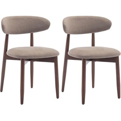 COLAMY Esszimmerstühle 2er Set, Polsternder Stühle Esszimmer mit Rückenlehne, Moderne Küchenstühle Gepolstert, Stoff Dining Chairs mit Back und Holzbeinen für Esszimmer, Küche, Restaurant, Kamel COLAMY Esszimmerstühle 2er Set, Polsternder Stühle Esszimmer mit Rückenlehne, Moderne Küchenstühle Gepolstert, Stoff Dining Chairs mit Back und Holzbeinen für Esszimmer, Küche, Restaurant, Kamel