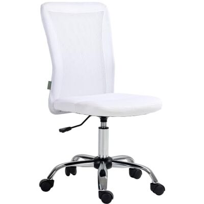Vinsetto Ergonomischer Bürostuhl höhenverstellbar Weiß Bürostuhl, Chrom-Fuß, 360° Drehung, Mesh-Polsterung Vinsetto Ergonomischer Bürostuhl höhenverstellbar Weiß Bürostuhl, Chrom-Fuß, 360° Drehung, Mesh-Polsterung