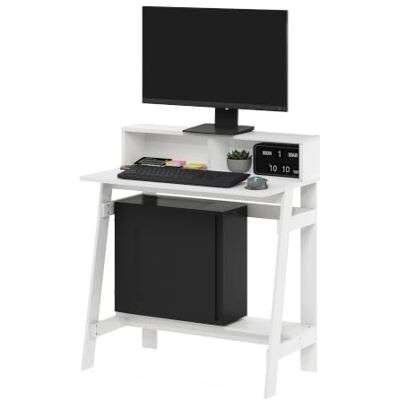 Furinno Simplistic 81,3 cm Computertisch mit Aufsatz und Ablage, Weiß Zeichentisch, Schreibtisch, für Homeoffice, Schlafzimmer, Arbeitszimmer und Studentenwohnheim Furinno Simplistic 81,3 cm Computertisch mit Aufsatz und Ablage, Weiß Zeichentisch, Schreibtisch, für Homeoffice, Schlafzimmer, Arbeitszimmer und Studentenwohnheim