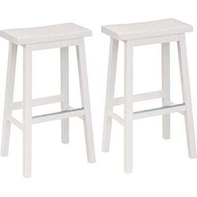 Amazon Classic Massivholz Sattelsitz Küche Thekenhocker mit Fußplatte 73,5 cm, Weiß, 2 Stück Amazon Classic Massivholz Sattelsitz Küche Thekenhocker mit Fußplatte 73,5 cm, Weiß, 2 Stück