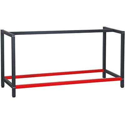 Wiltec Werkbank Gestell 175 x 57 x 81 cm aus Stahl, Werkbankgestell in Anthrazit Rot, Tischgestell max. 200 kg als Werkbank, Arbeitstisch & Sideboard Wiltec Werkbank Gestell 175 x 57 x 81 cm aus Stahl, Werkbankgestell in Anthrazit Rot, Tischgestell max. 200 kg als Werkbank, Arbeitstisch & Sideboard