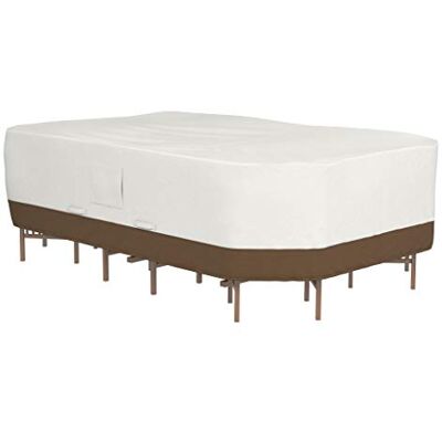 Amazon Rechteckiger/ovaler Bezug für Terrassentisch und Stuhl, Beige/Bräunen, 279 x 213 x 61 cm Amazon Rechteckiger/ovaler Bezug für Terrassentisch und Stuhl, Beige/Bräunen, 279 x 213 x 61 cm