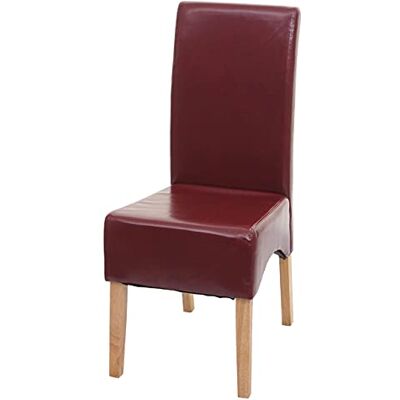 Mendler Esszimmerstuhl Latina, Leder rot, helle Beine Küchenstuhl, Stuhl Mendler Esszimmerstuhl Latina, Leder rot, helle Beine Küchenstuhl, Stuhl
