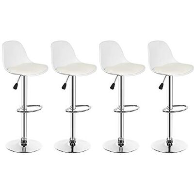 LANTUS 4 Barhocker 2er Set Gepolsterter Drehhocker mit Luftheber-Design, Kunstleder Barstuhl mit Lehne Küchen, Höhenverstellbar LANTUS 4 Barhocker 2er Set Gepolsterter Drehhocker mit Luftheber-Design, Kunstleder Barstuhl mit Lehne Küchen, Höhenverstellbar