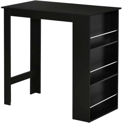 HOMCOM Bartisch moderner Esstisch Tresentisch Bistrotisch mit 3 Ablageflächen Stehtisch Schreibtisch für Küche Esszimmer Schwarz Spanplatte 112 x 57 x106 cm HOMCOM Bartisch moderner Esstisch Tresentisch Bistrotisch mit 3 Ablageflächen Stehtisch Schreibtisch für Küche Esszimmer Schwarz Spanplatte 112 x 57 x106 cm