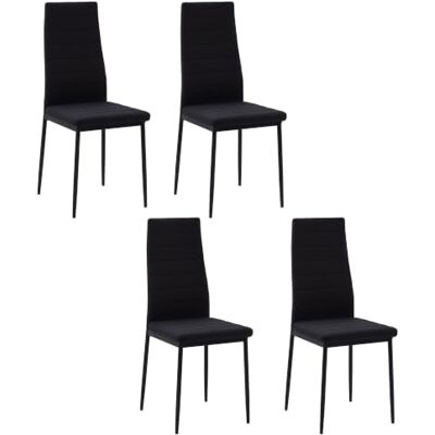 HOMCOM Moderne Esszimmerstühle 4er-Set, Leinenstoff, Metallbeine Schwarz Kanalsteppung, Metallbeine, für Wohnzimmer, Esszimmer, Schlafzimmer HOMCOM Moderne Esszimmerstühle 4er-Set, Leinenstoff, Metallbeine Schwarz Kanalsteppung, Metallbeine, für Wohnzimmer, Esszimmer, Schlafzimmer