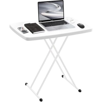 Garvee Klappbarer Tisch Weiß, Stabiler Faltbarer Schreibtisch aus Metall & PE, Leichter Esstisch für Studenten, Küche, Schlafzimmer, Kleine Räume & Apartment Garvee Klappbarer Tisch Weiß, Stabiler Faltbarer Schreibtisch aus Metall & PE, Leichter Esstisch für Studenten, Küche, Schlafzimmer, Kleine Räume & Apartment