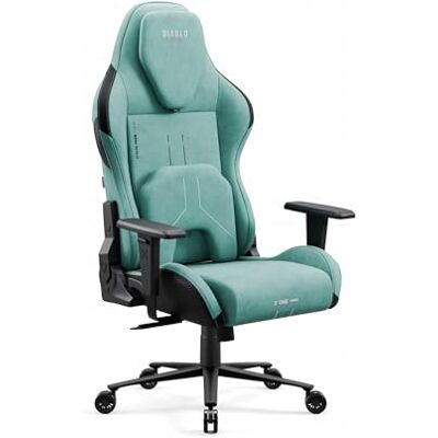 Diablo X.One Prime Gaming Stuhl Stoff mit Kopfstütze und Lendenkissen Gaming Chair mit kühlendem Sitz, Magnet-Kopfstütze, Lendenkissen, Metallbasis, Armlehnen und leisen 360-Rollen Diablo X.One Prime Gaming Stuhl Stoff mit Kopfstütze und Lendenkissen Gaming Chair mit kühlendem Sitz, Magnet-Kopfstütze, Lendenkissen, Metallbasis, Armlehnen und leisen 360-Rollen
