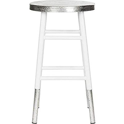 Safavieh Modern Bar & Counter Stool, in White and Silver Safavieh Modern Bar & Counter Stool, in White and Silver
