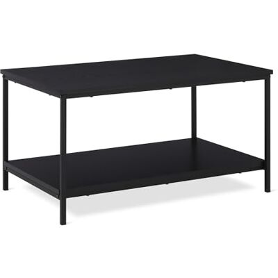 Amazon Rechteckiger Couchtisch mit Ablage, Wohnzimmer Sofatisch, Holz, 50,5cm T x 80cm B x 42cm H, Schwarze Holzmaserung Amazon Rechteckiger Couchtisch mit Ablage, Wohnzimmer Sofatisch, Holz, 50,5cm T x 80cm B x 42cm H, Schwarze Holzmaserung