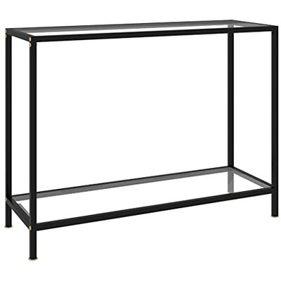 vidaXL Konsolentisch Flurtisch Konsole Beistelltisch Sideboard Wandtisch Frisiertisch Glastisch Deko Transparent 100x35x75cm Hartglas Stahl vidaXL Konsolentisch Flurtisch Konsole Beistelltisch Sideboard Wandtisch Frisiertisch Glastisch Deko Transparent 100x35x75cm Hartglas Stahl