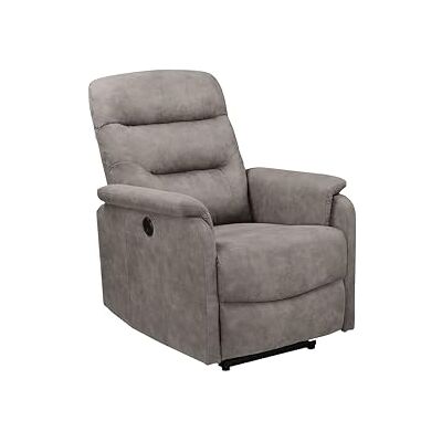 Dorel Home Furnishings Harmony Relaxsessel mit elektrischer Funktion Mikrofaser Grau – Verstellbarer Fernsehsessel mit Komfort für Wohnzimmer Dorel Home Furnishings Harmony Relaxsessel mit elektrischer Funktion Mikrofaser Grau – Verstellbarer Fernsehsessel mit Komfort für Wohnzimmer