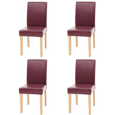 Mendler 4er-Set Esszimmerstuhl Littau Kunstleder, rot helle Beine Stuhl, Küchenstuhl, MVG-Zertifiziert Mendler 4er-Set Esszimmerstuhl Littau Kunstleder, rot helle Beine Stuhl, Küchenstuhl, MVG-Zertifiziert