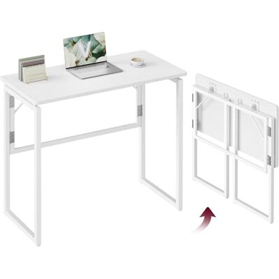 VASAGLE Klapptisch, Kleiner Schreibtisch klappbar, Computertisch, Tischplatte aus einem Stück, abgerundete Ecken, Tisch für Homeoffice, Schlafzimmer, 80 x 40 cm, schneeweiß LWD151WF01 VASAGLE Klapptisch, Kleiner Schreibtisch klappbar, Computertisch, Tischplatte aus einem Stück, abgerundete Ecken, Tisch für Homeoffice, Schlafzimmer, 80 x 40 cm, schneeweiß LWD151WF01