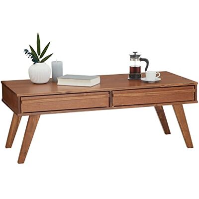IDIMEX Couchtisch Jona mit 2 Schubladen im Skandi Look, moderner Beistelltisch mit Holzfüßen, eleganter Sofatisch aus massiver Kiefer in Kastanie IDIMEX Couchtisch Jona mit 2 Schubladen im Skandi Look, moderner Beistelltisch mit Holzfüßen, eleganter Sofatisch aus massiver Kiefer in Kastanie