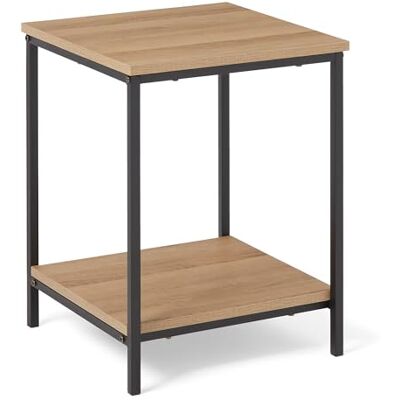 Amazon Beistelltisch mit unterer Ablage, quadratisch, Nachttisch für Schlafzimmer, Wohnzimmer-Beistelltisch mit Stahlgestell, einfache Montage, 40 x 40 x 51cm, Eiche Amazon Beistelltisch mit unterer Ablage, quadratisch, Nachttisch für Schlafzimmer, Wohnzimmer-Beistelltisch mit Stahlgestell, einfache Montage, 40 x 40 x 51cm, Eiche